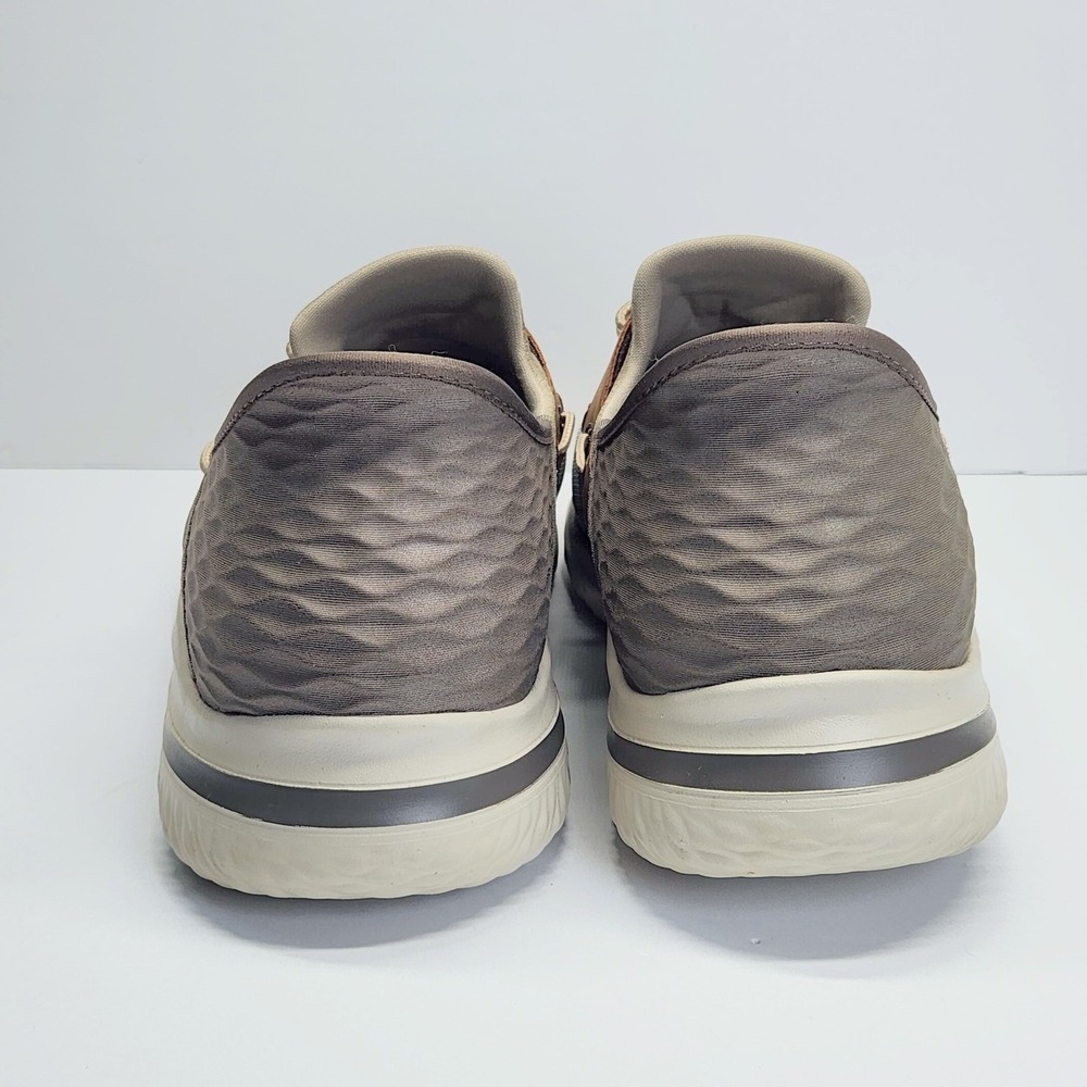 Skechers Slip-Ins Shoes Mens Size 14 Beige Knit Boat Comfort Casual 210606W - Picture 7 of 13